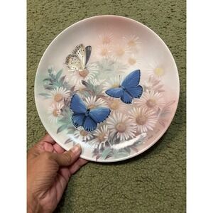 WS George Lena Liu Eastern Tailed Blues Butterfly Collector Plate 1989 8.5"